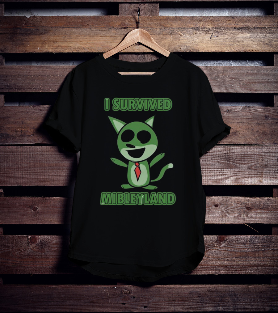 I Survived MibleyLand Funny Green Cartoon Character T-Shirt