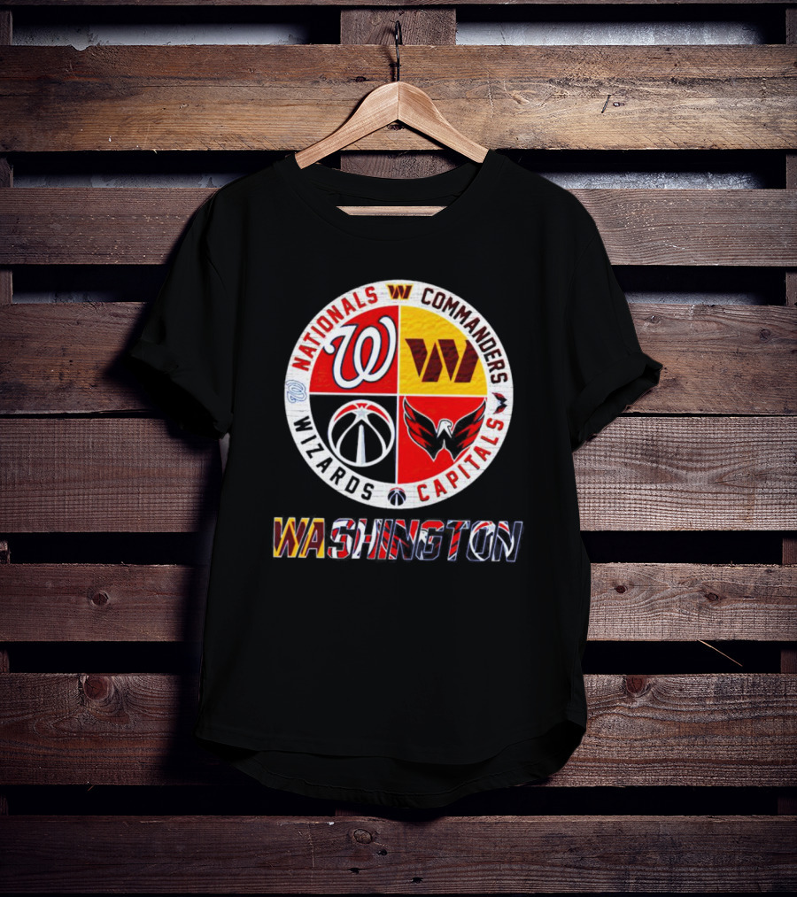 Washington Nationals Commanders Wizards Capitals Sports Team T-Shirt