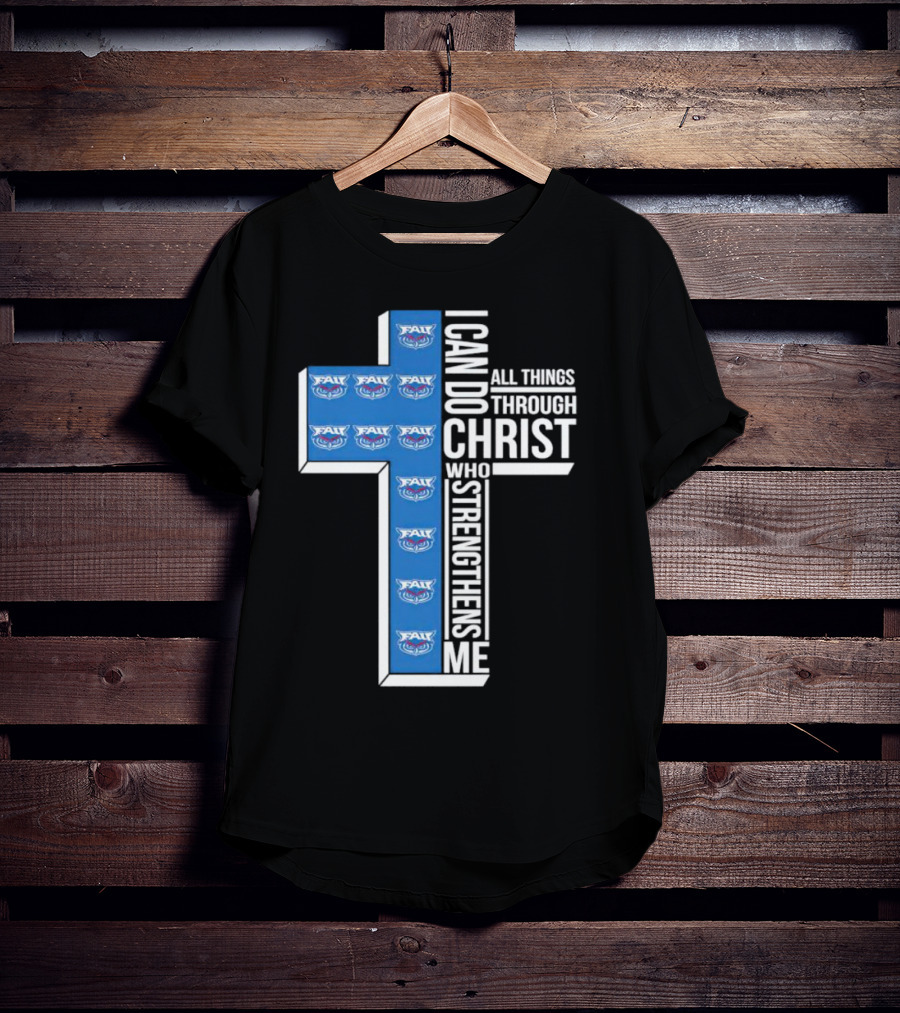Atlantic Owls FAU I Can Do All Things Through Christ Who Strengthens Me T-Shirt