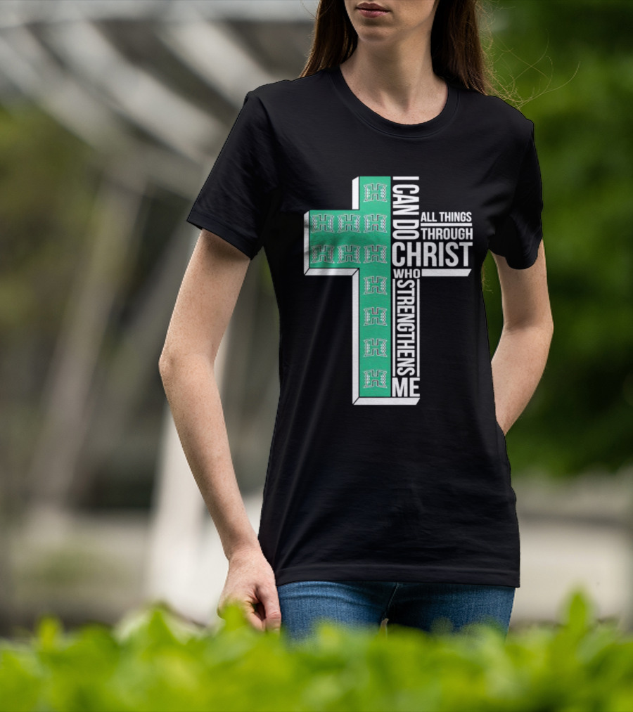 Hawaii Rainbow Warriors ‘I Can Do All Things Through Christ Who Strengthens Me’ Cross T-Shirt