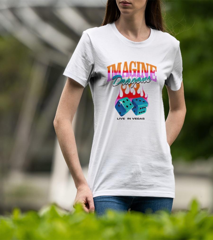 IMAGINE DRAGONS Flaming Dice Live In Vegas T-Shirt