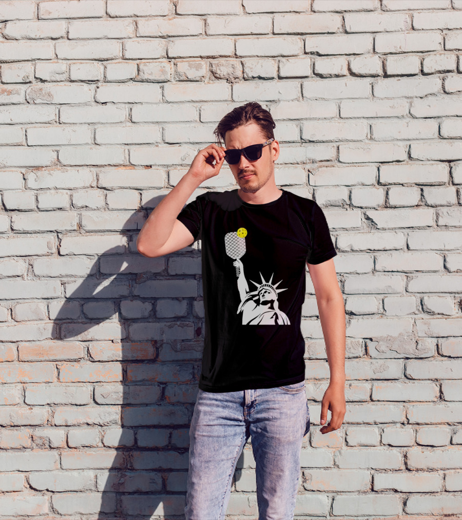 Statue Of Liberty With Pickleball Paddle And Ball T-Shirt