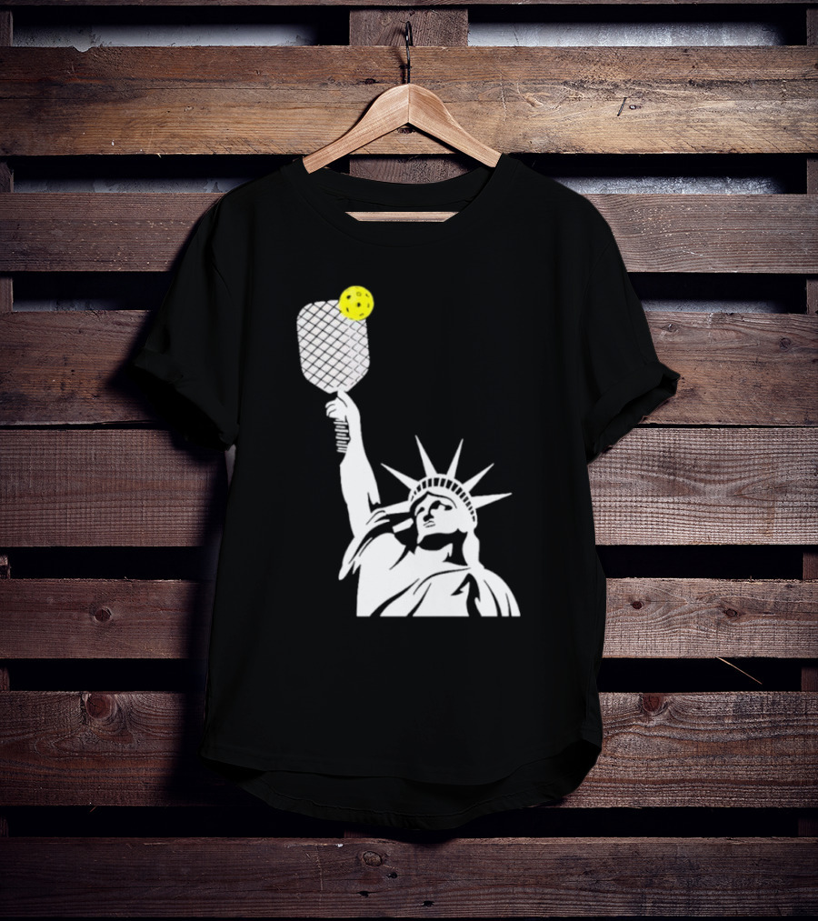 Statue Of Liberty With Pickleball Paddle And Ball T-Shirt