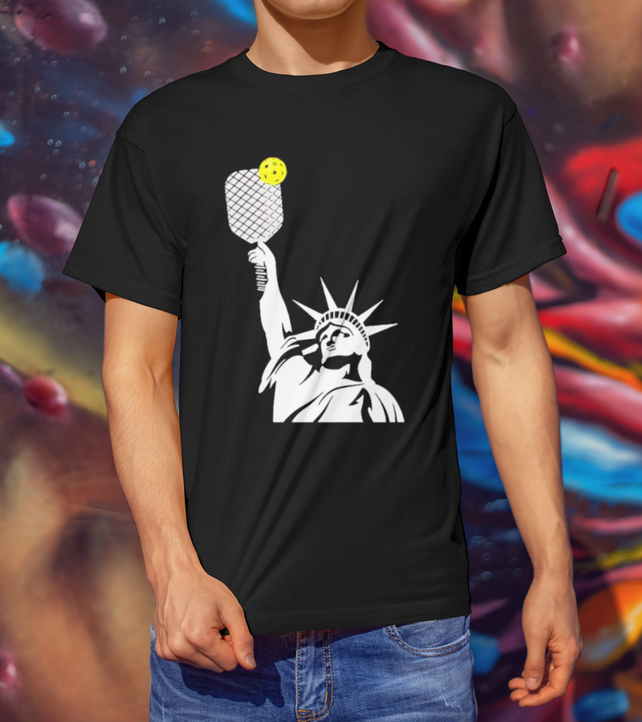 Statue Of Liberty With Pickleball Paddle And Ball T-Shirt
