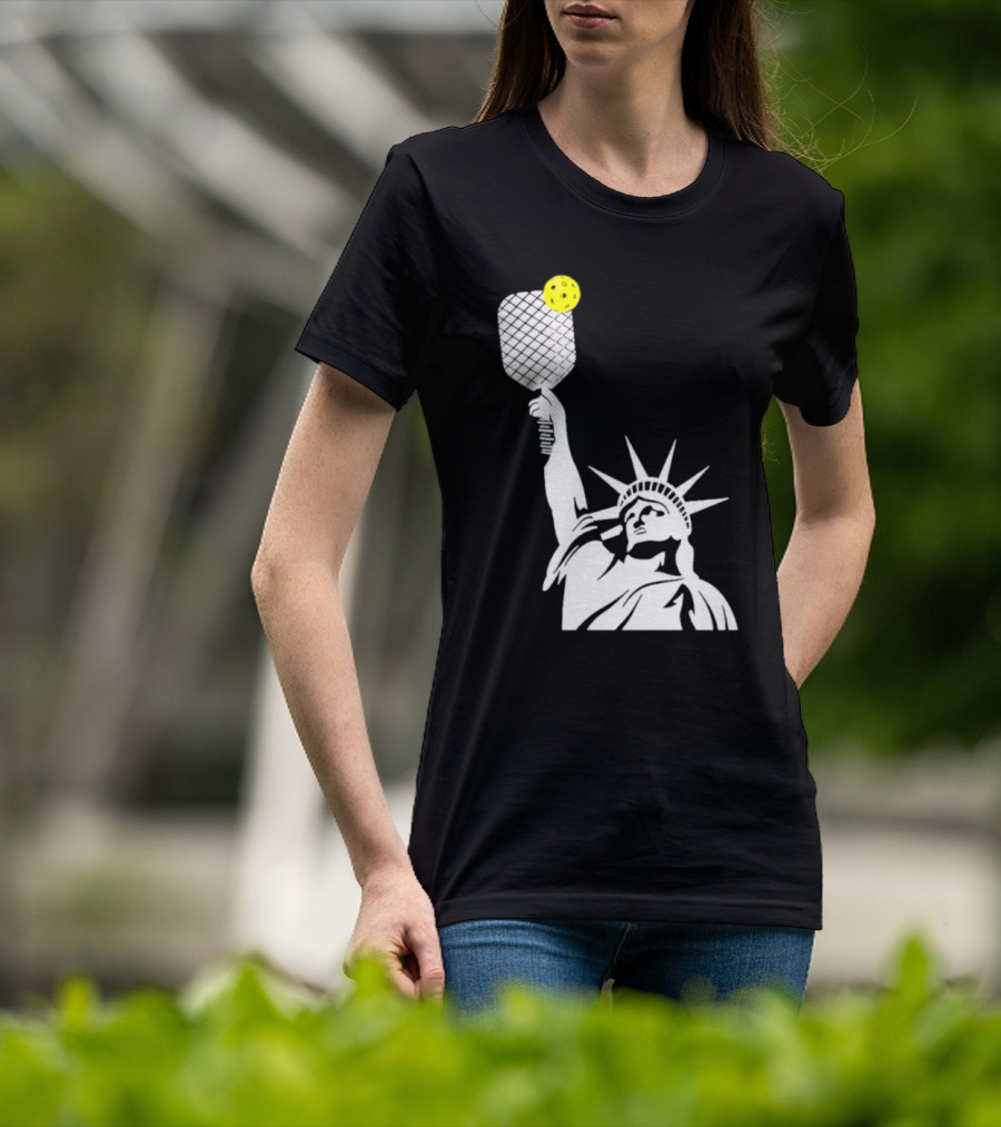 Statue Of Liberty With Pickleball Paddle And Ball T-Shirt