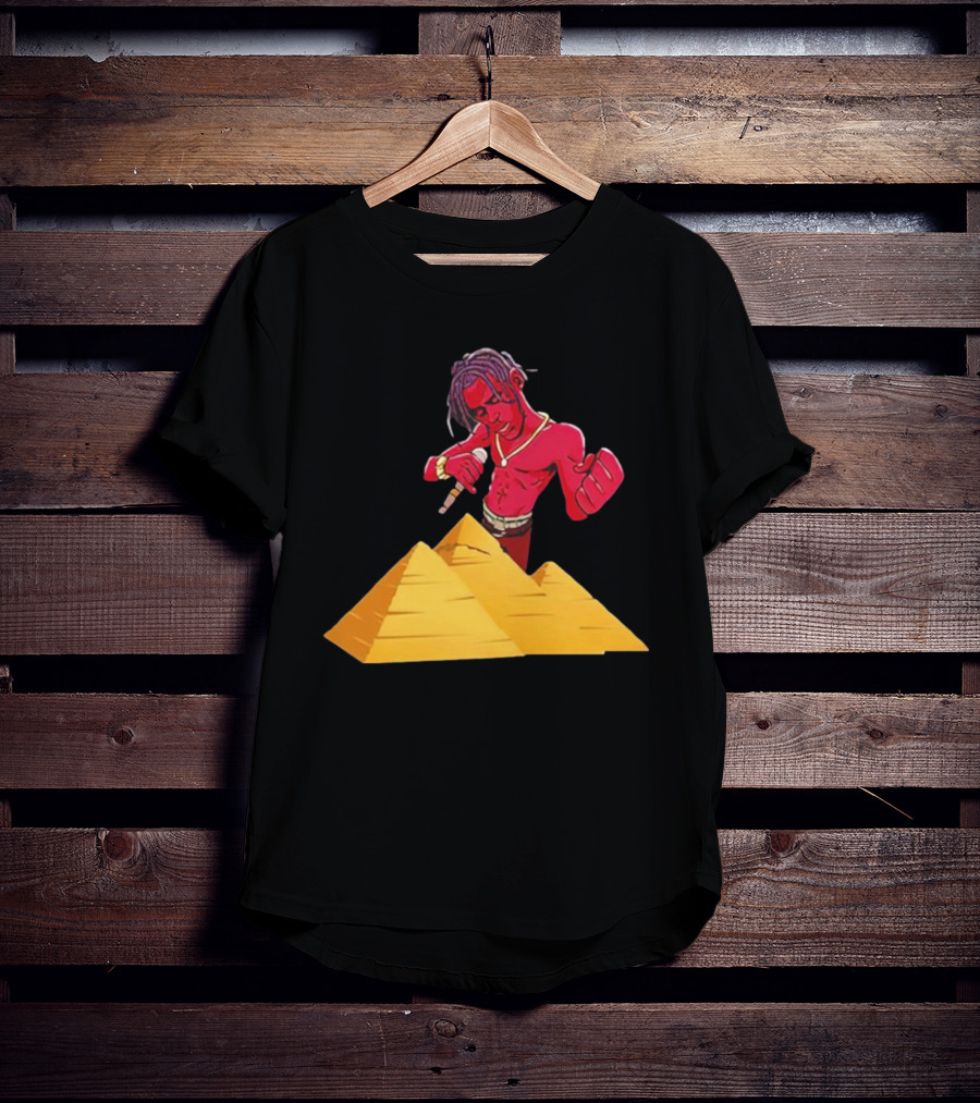 Travis Scott Pyramids Cartoon Red Figure Pyramid T-Shirt