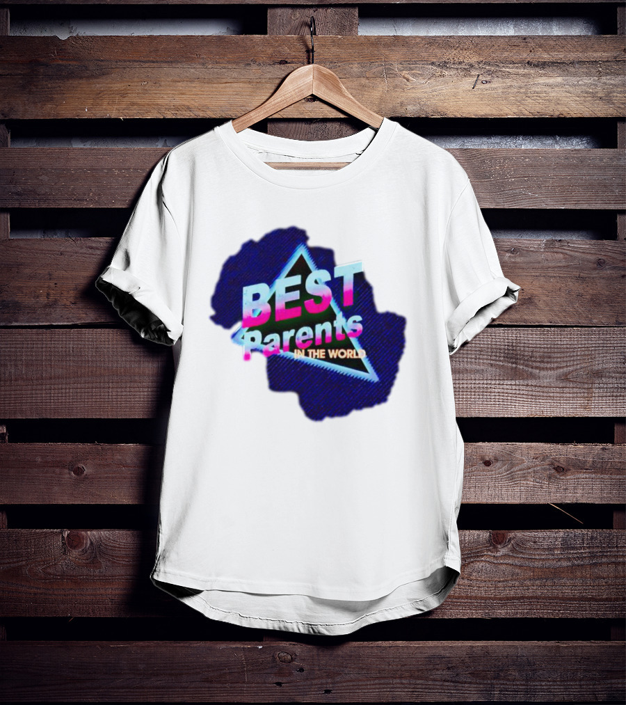 BEST Parents IN THE WORLD Retro Neon Triangle T-Shirt