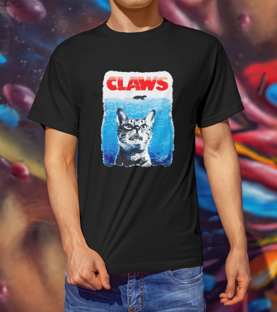 Claws Parody Cat With Fish Underwater T-Shirt