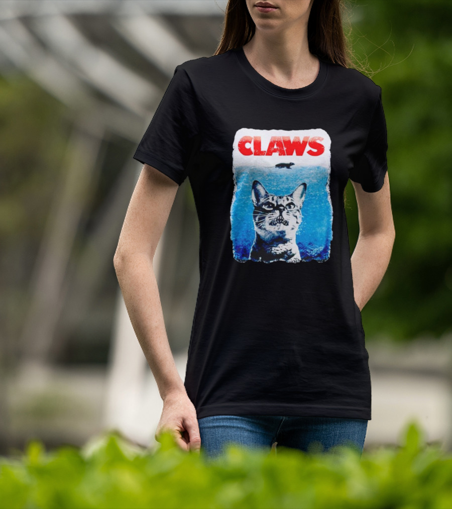 Claws Parody Cat With Fish Underwater T-Shirt