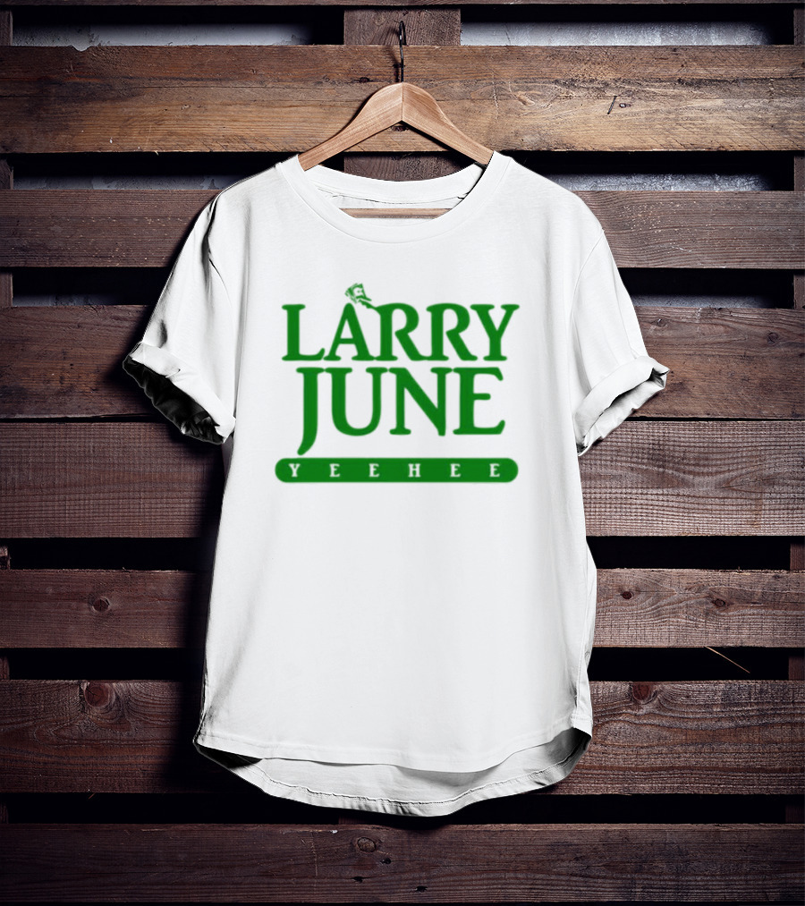 Larry June Yeehee Green Text T-Shirt