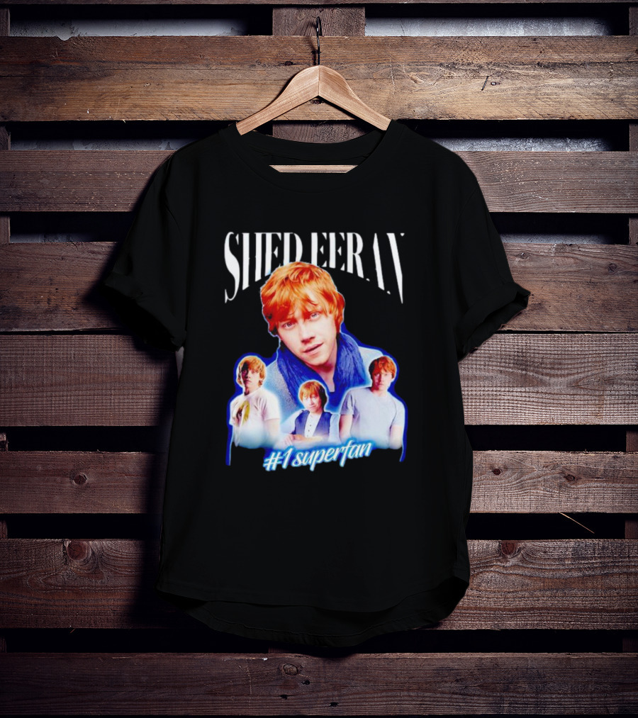Shed Eeran #1 Superfan Collage Multiple Redhead Portraits T-Shirt