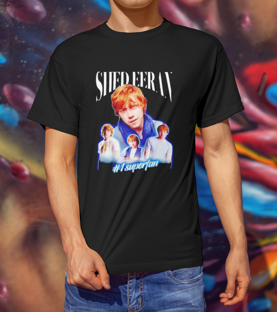 Shed Eeran #1 Superfan Collage Multiple Redhead Portraits T-Shirt