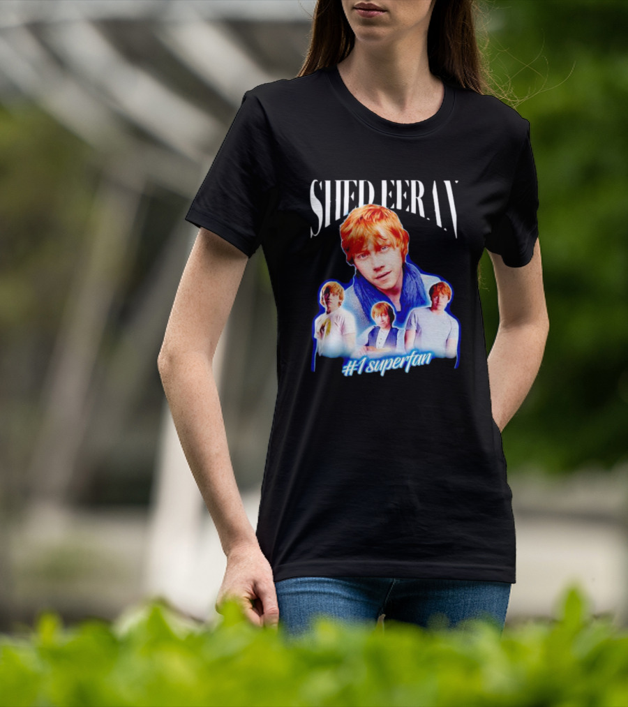 Shed Eeran #1 Superfan Collage Multiple Redhead Portraits T-Shirt