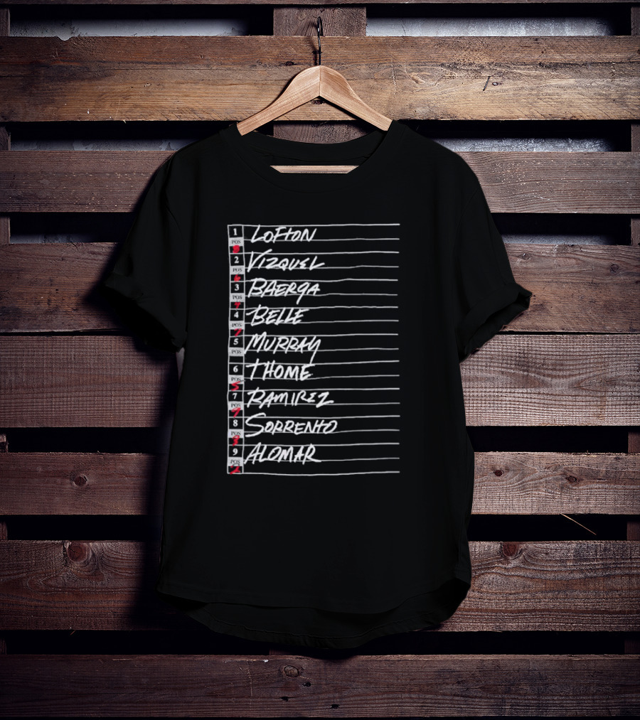 Cleveland Summer Of ’95 Lineup Lofton Vizquel Baerga Belle Murray Thome Ramirez Sorrento Alomar T-Shirt