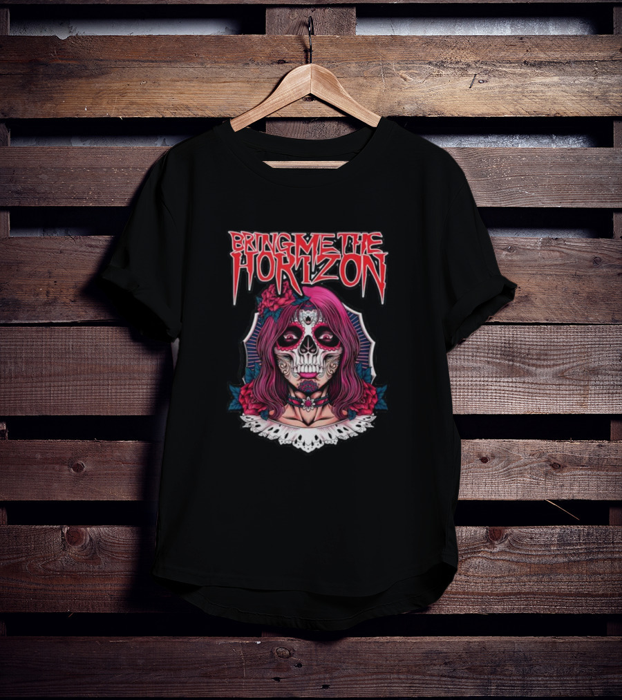 Bring Me The Horizon Dia De Los Muertos Style Skull T-Shirt