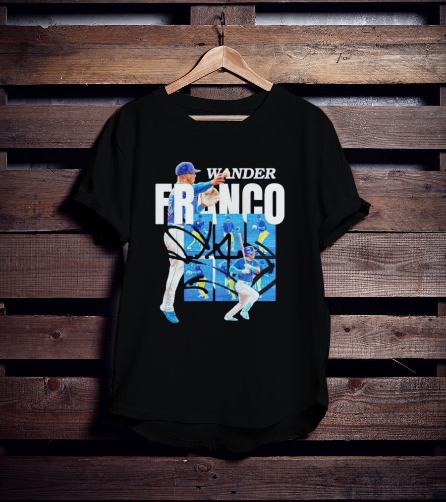 Wander Franco Baseball Dynamic Action And Signature T-Shirt