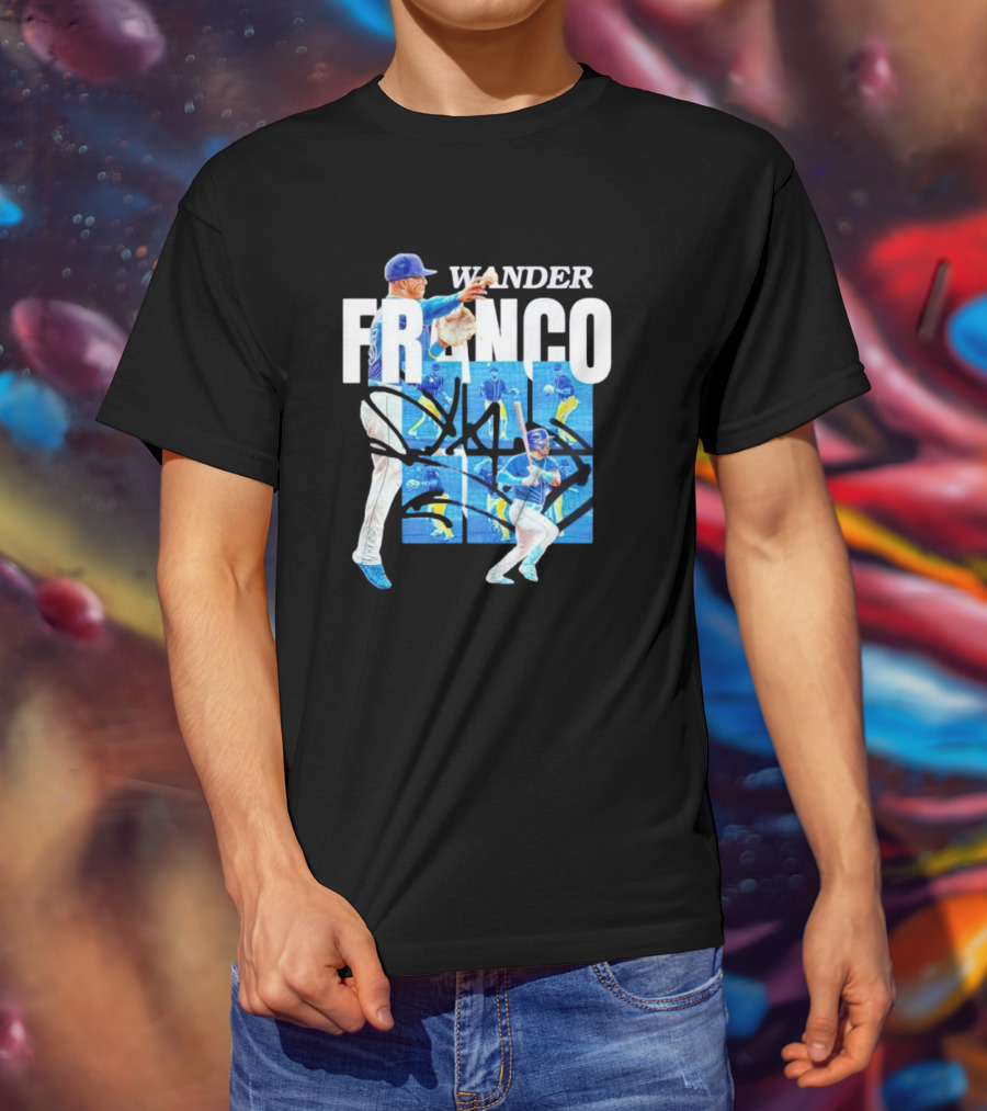 Wander Franco Baseball Dynamic Action And Signature T-Shirt