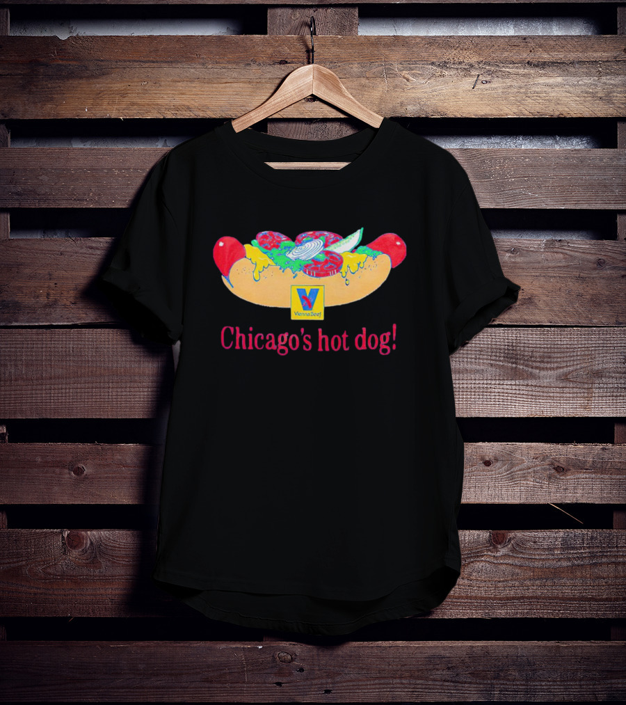 Vienna Beef Chicago's Hot Dog With Iconic Logo And Toppings T-Shirt