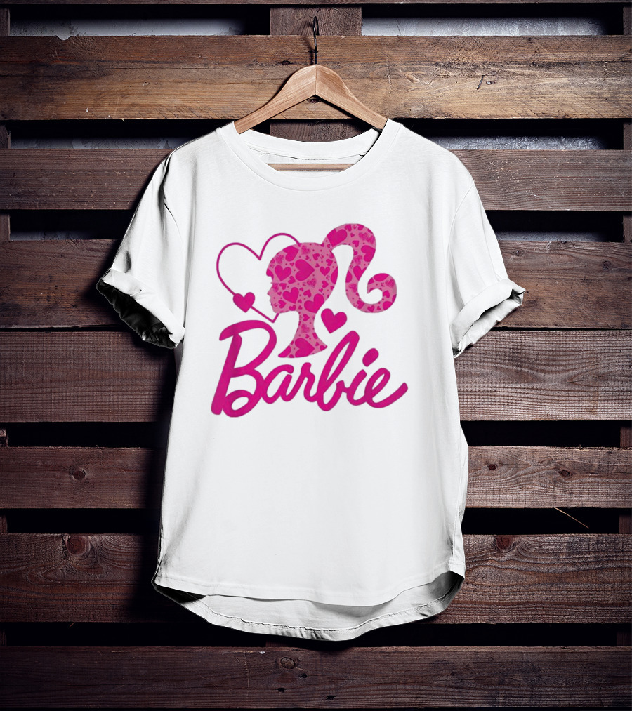Barbie Heart Silhouette Pink T-Shirt
