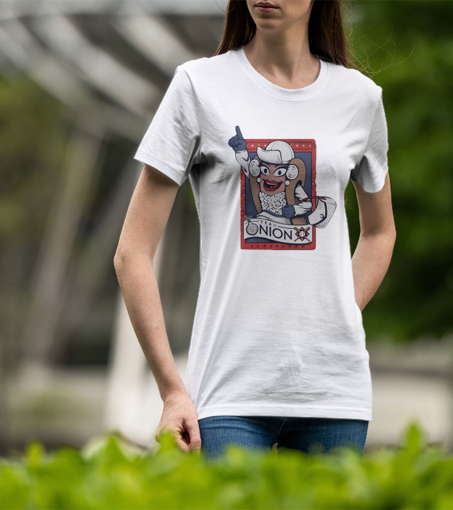 Cleveland Team Onion Hot Dog Character With Stars And Onions T-Shirt