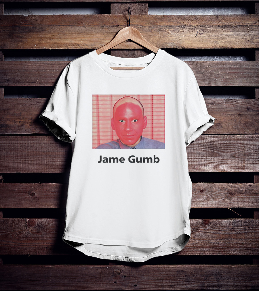 Jame Gumb Red Face Image With Red Background Blinds T-Shirt