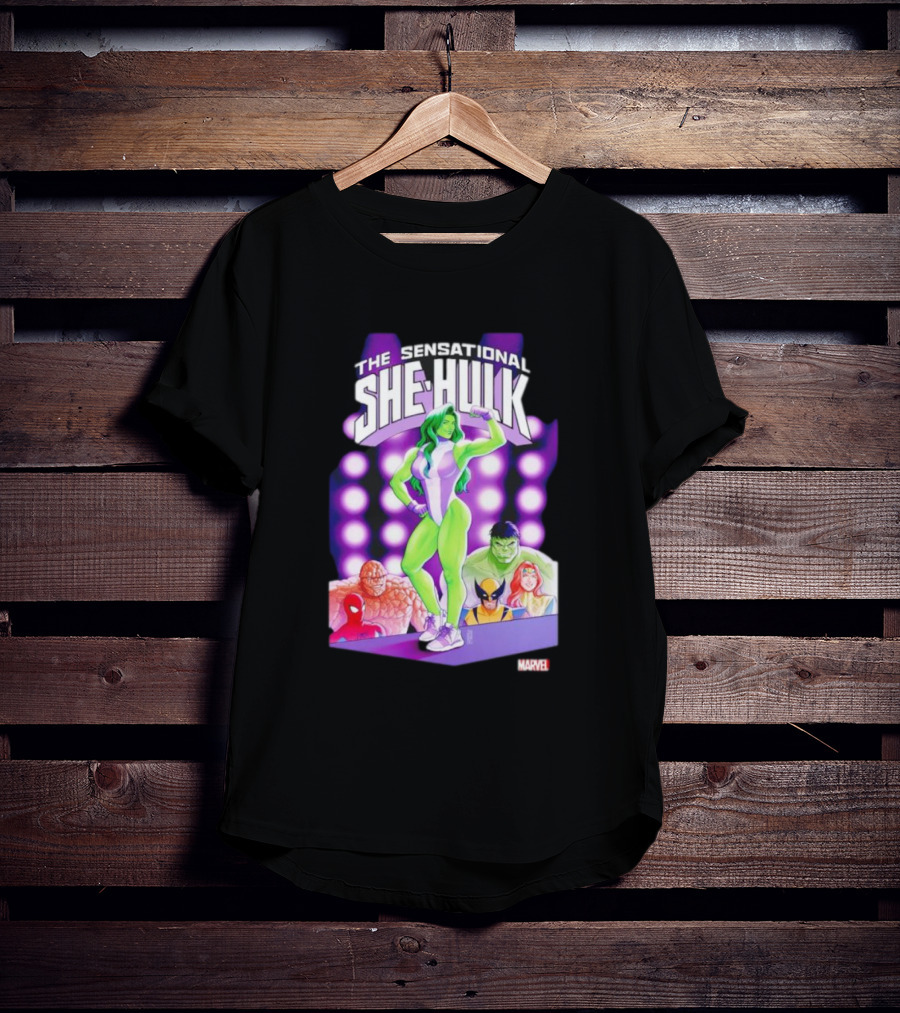 The Sensational She-Hulk Marvel Comic Heroes Hulk Spider-Man Wolverine T-Shirt