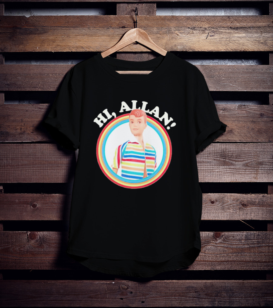 Hi Allan Barbie Rainbow Striped Shirt Colorful T-Shirt