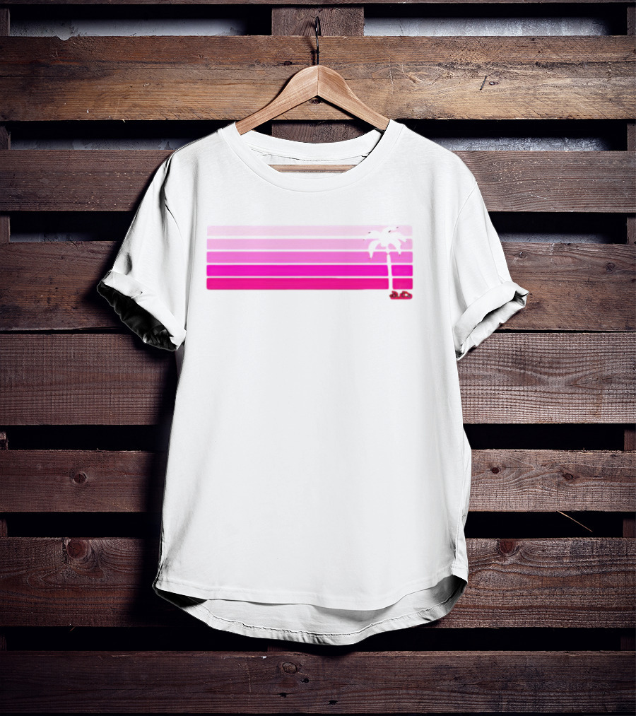 Barbie The Movie Pink Palm Stripe Retro T-Shirt