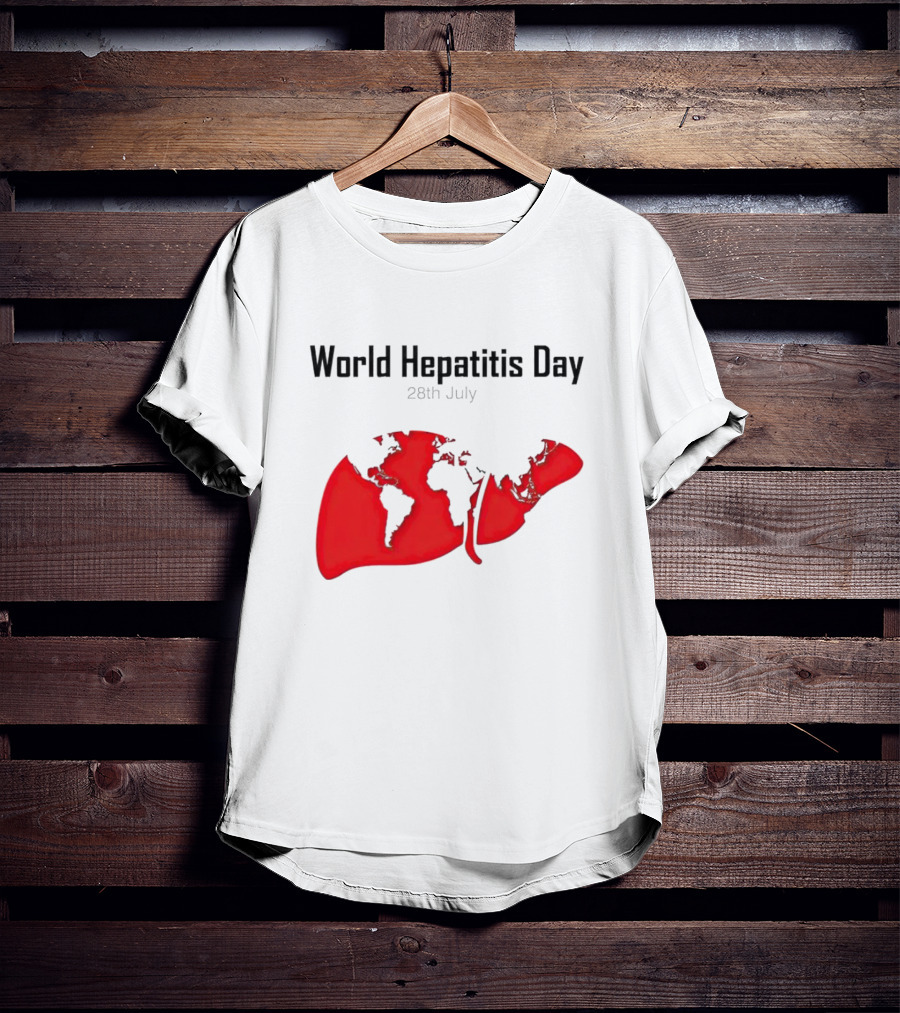 World Hepatitis Day 28th July Red Liver Map T-Shirt