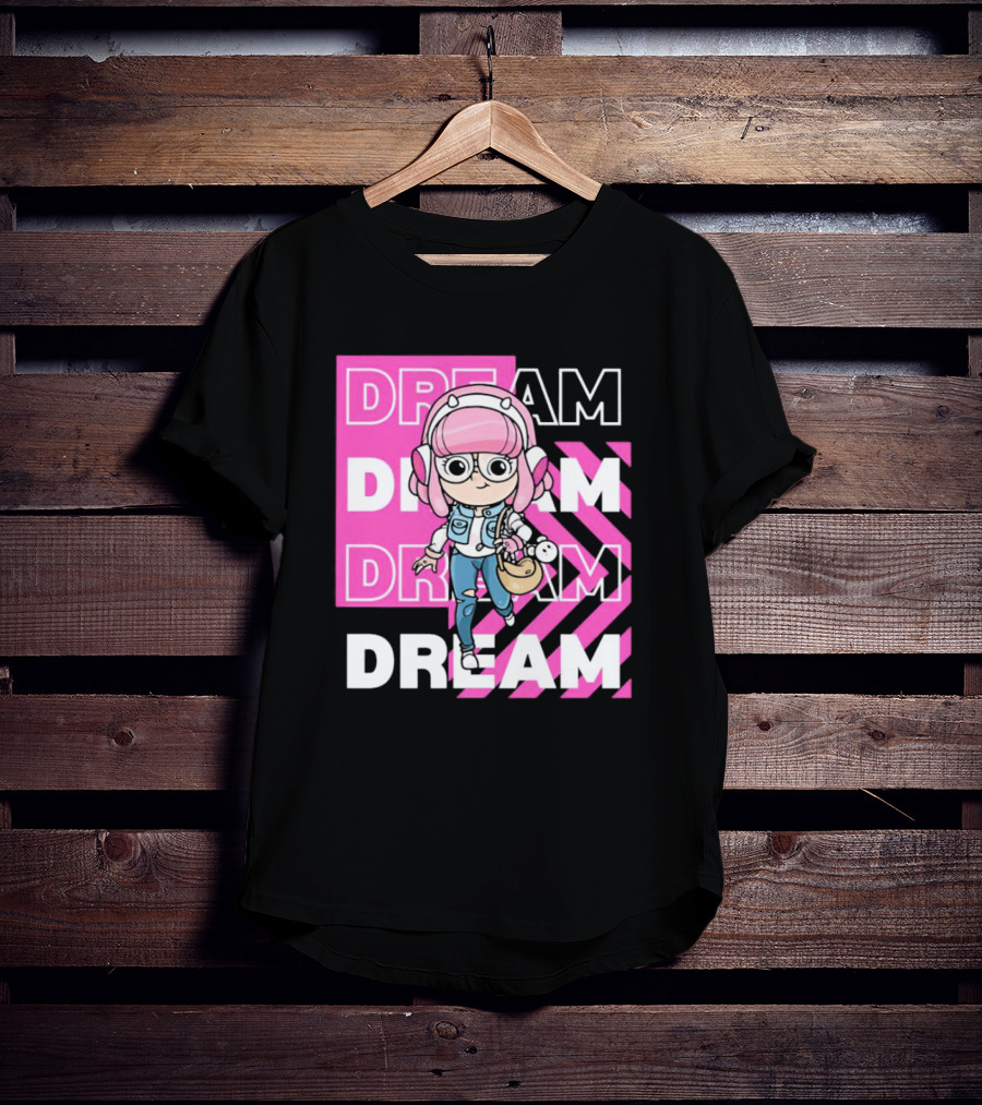 Dream Remix Pink Headphones Girl T-Shirt