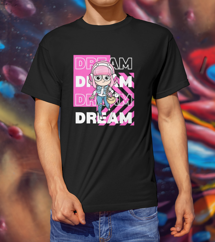 Dream Remix Pink Headphones Girl T-Shirt