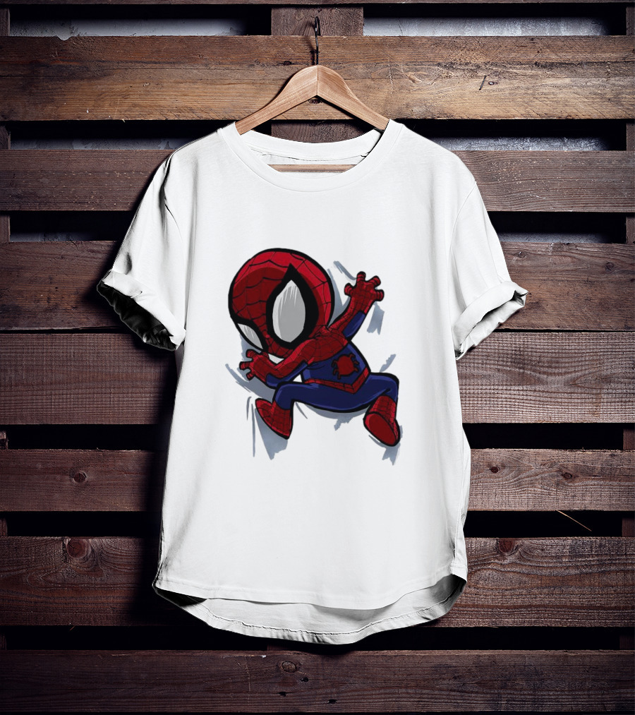 Portable Spider-Man Chibi Clinging Action T-Shirt