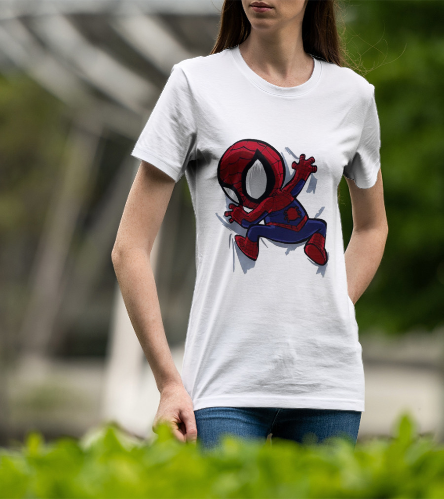 Portable Spider-Man Chibi Clinging Action T-Shirt