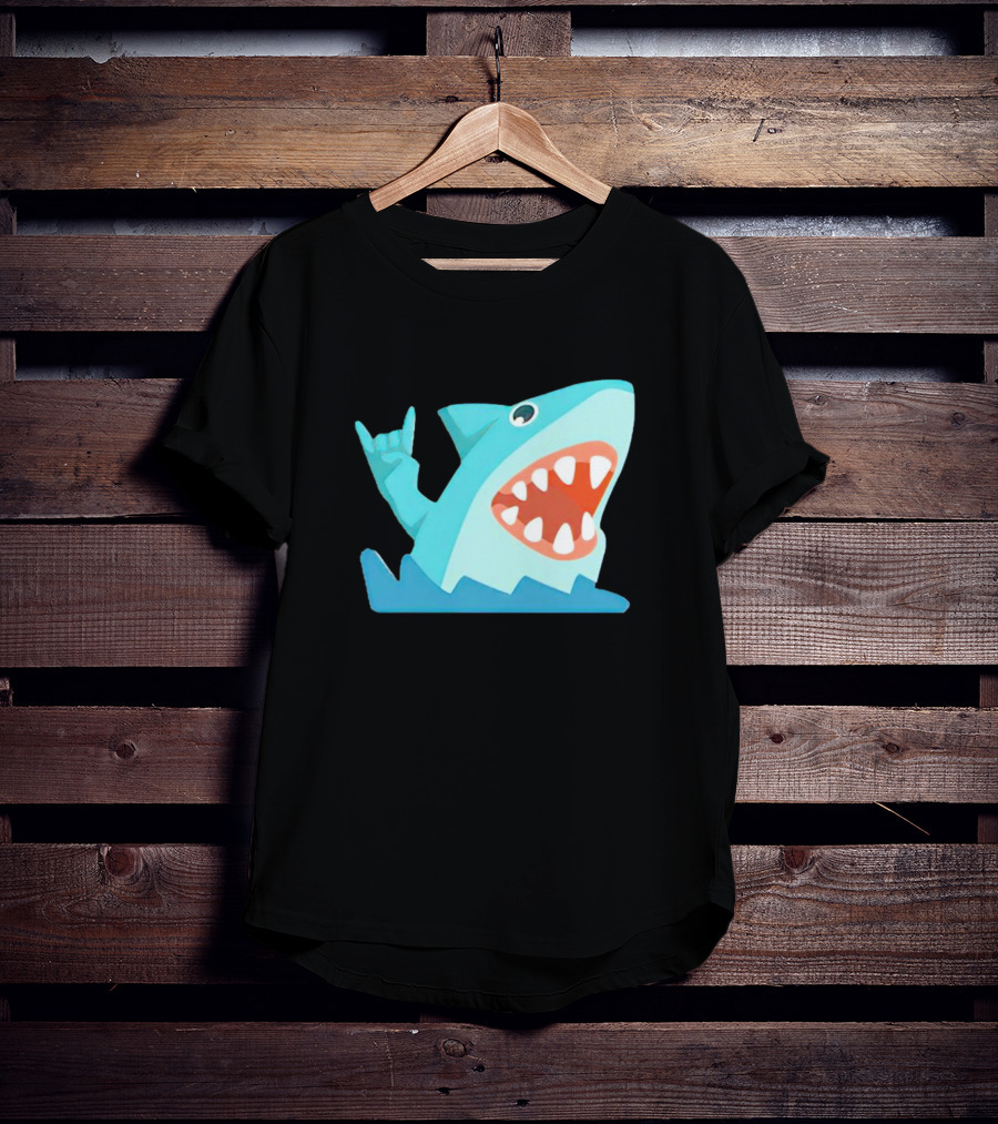 Shark Devil Horns Rock Gesture T-Shirt