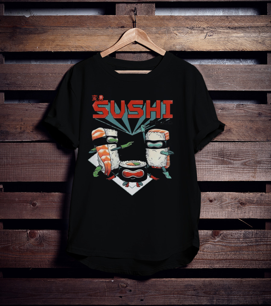 Sushi Squad Superheroes With Bandana Rolls T-Shirt