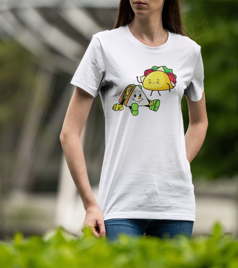 Tacos Friendship Day Happy Taco And Sandwich Duo T-Shirt