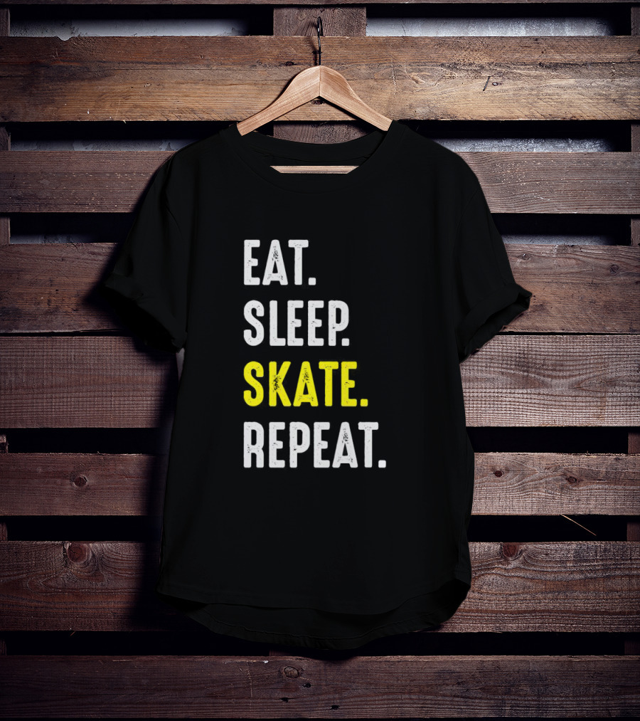 Eat Sleep Skate Repeat Classic Lifestyle Phrase T-Shirt