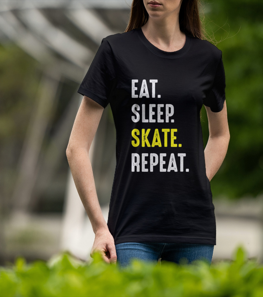 Eat Sleep Skate Repeat Classic Lifestyle Phrase T-Shirt