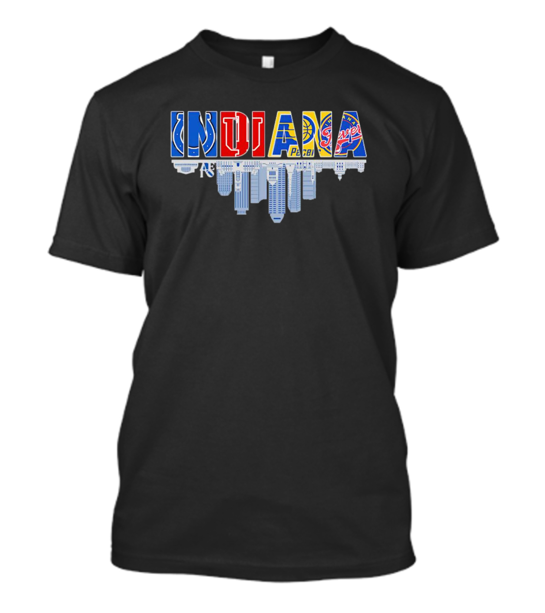 Indiana Colts Pacers Fever Skyline City Sports Icons T-Shirt