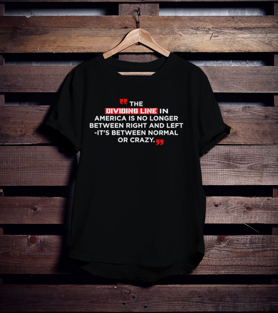 The Dividing Line In America Is No Longer Between Right And Left It's Between Normal Or Crazy T-Shirt