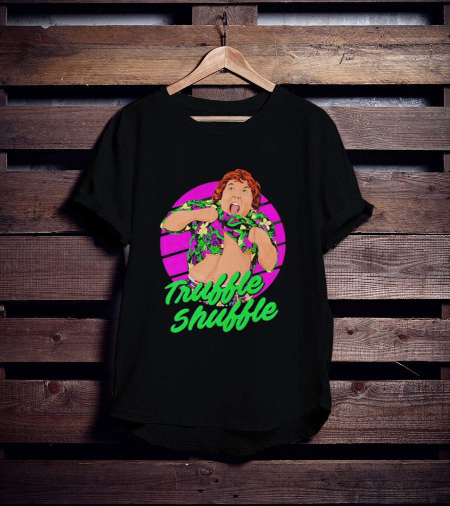 Truffle Shuffle 80s Retro Style With Hawaiian Shirt And Neon Colors T-Shirt