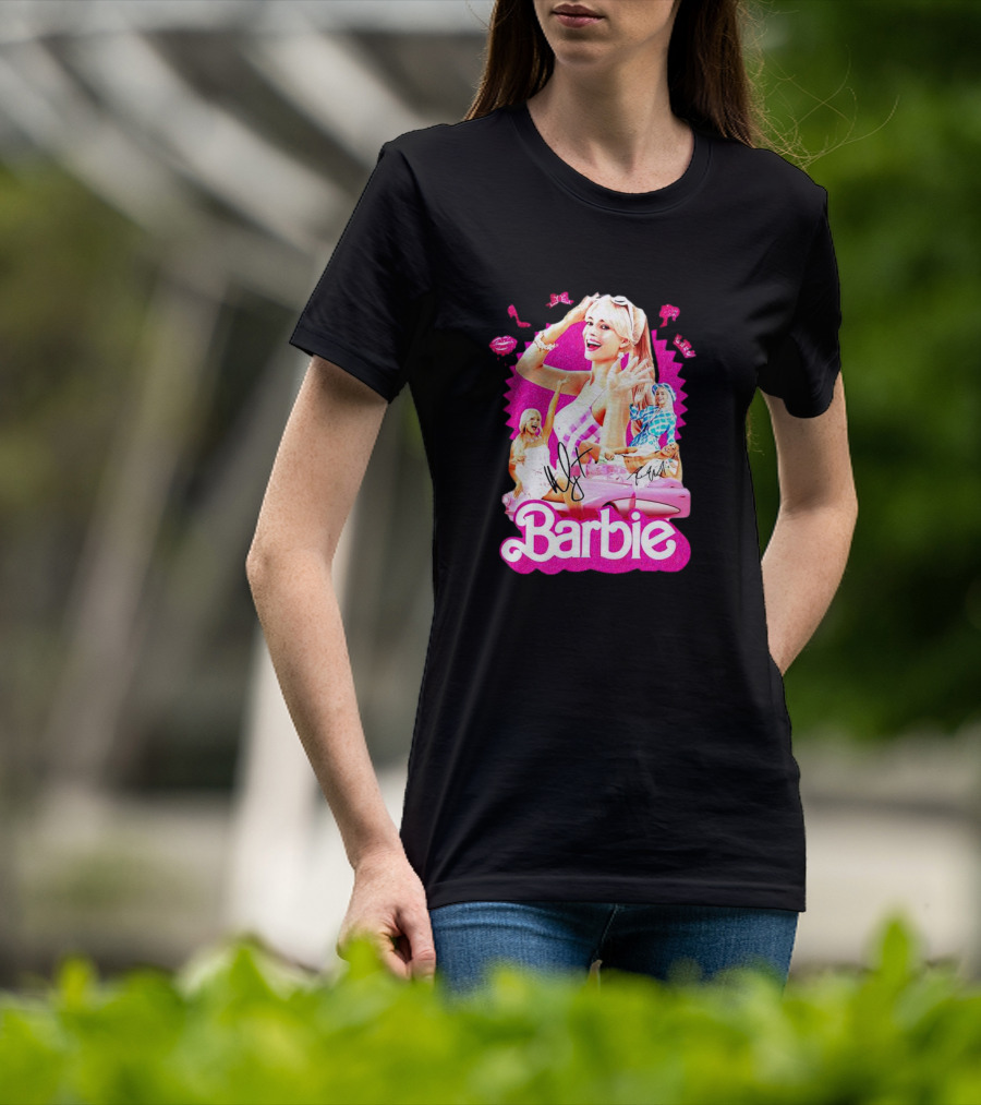 Barbie Collage With Signatures And Characters T-Shirt