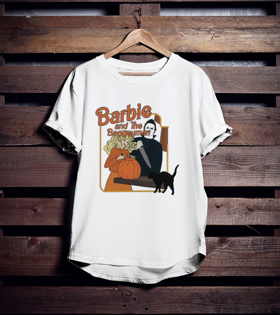 Barbie And The Boogeyman Halloween Pumpkin Cat Scene T-Shirt