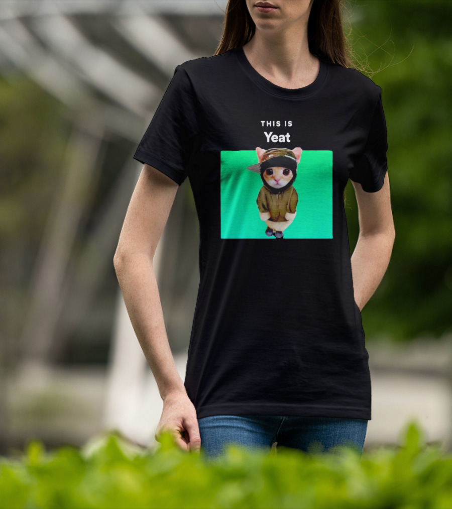 This Is Yeat Cute Cat In Hoodie And Cap T-Shirt