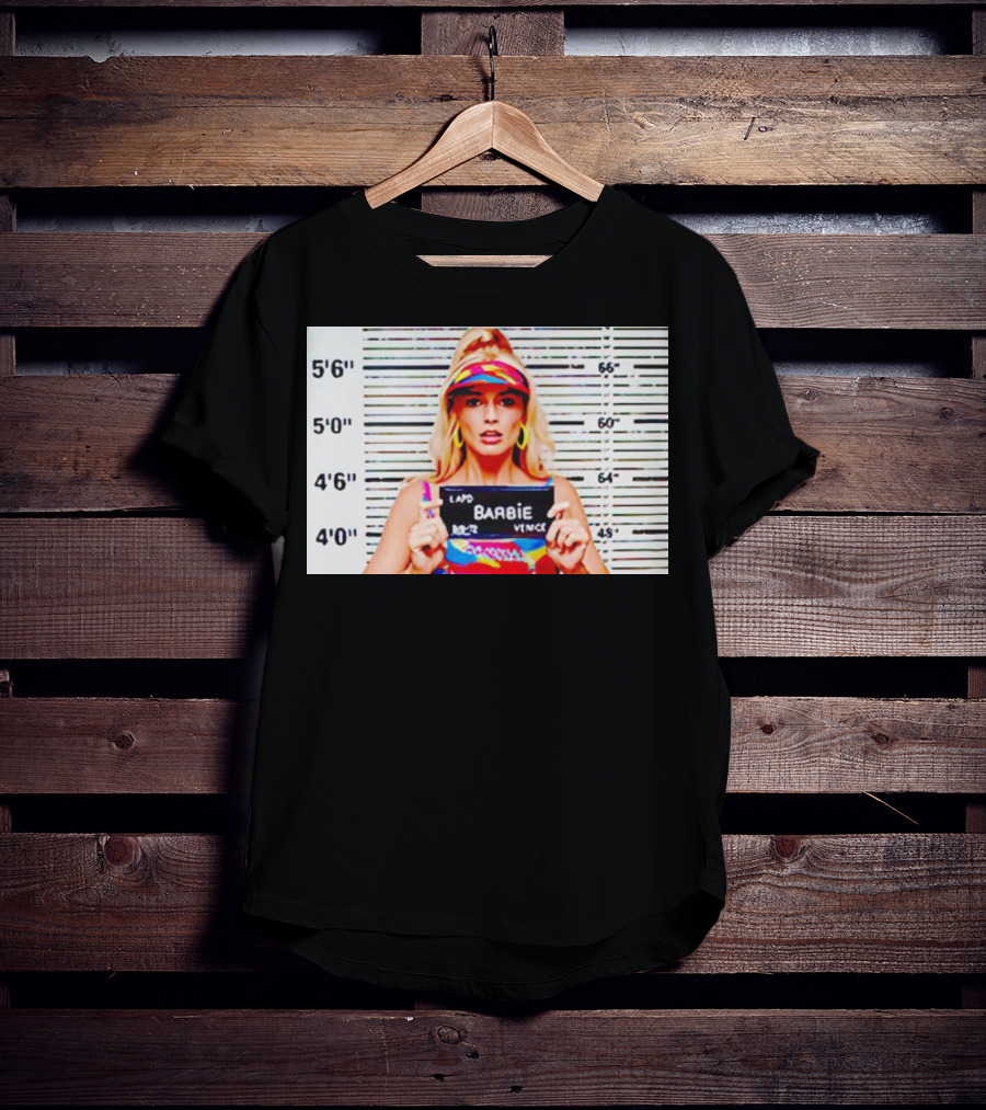 LAPD Barbie Mugshot Colorful T-Shirt