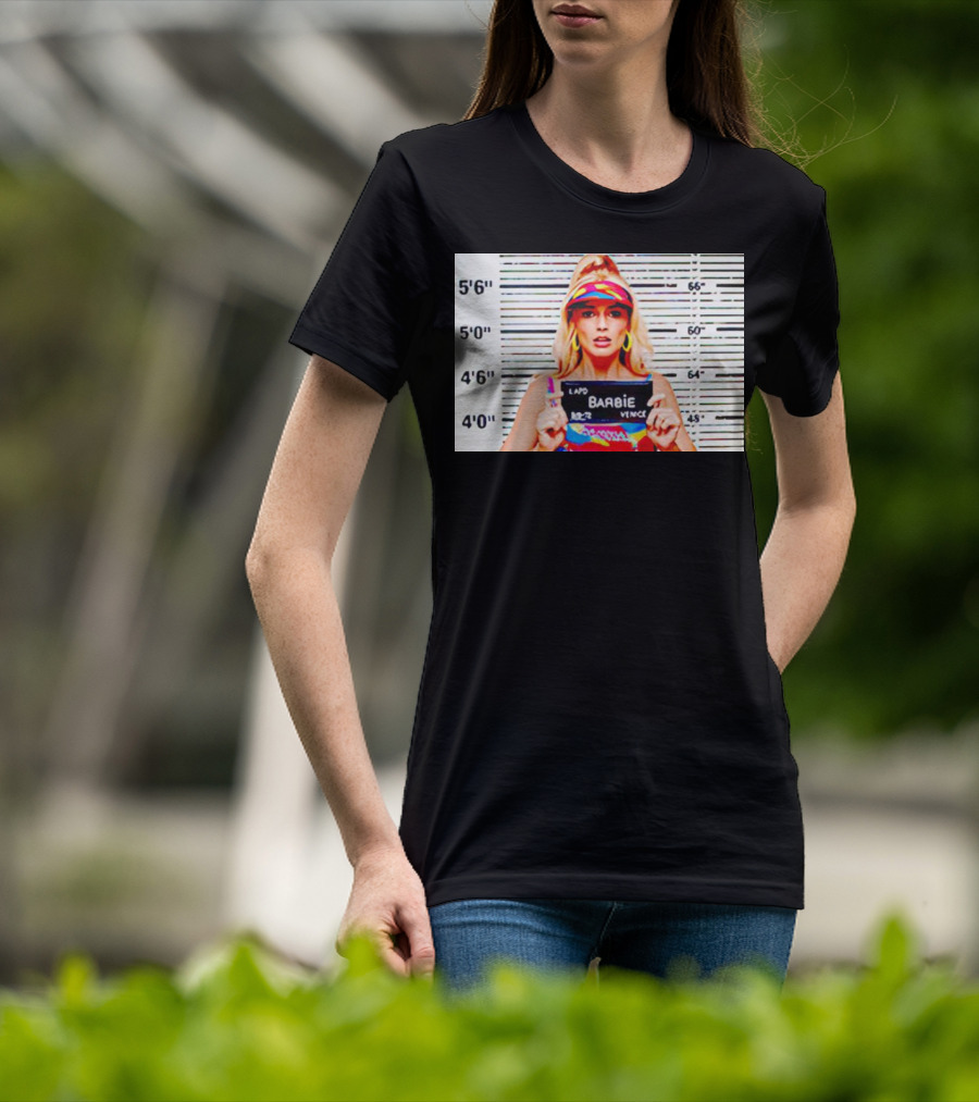 LAPD Barbie Mugshot Colorful T-Shirt
