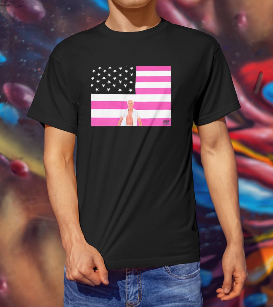 American Flag Barbie Ken Pink T-Shirt