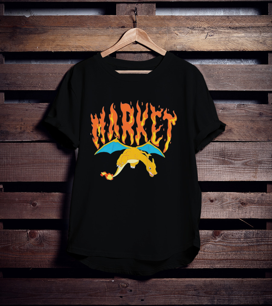 Charizard Market Fire Pokemon TCG T-Shirt