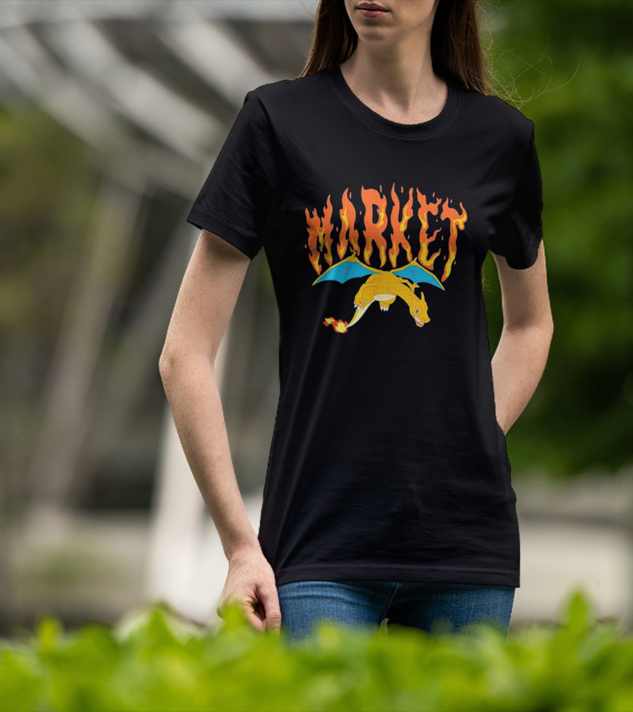 Charizard Market Fire Pokemon TCG T-Shirt