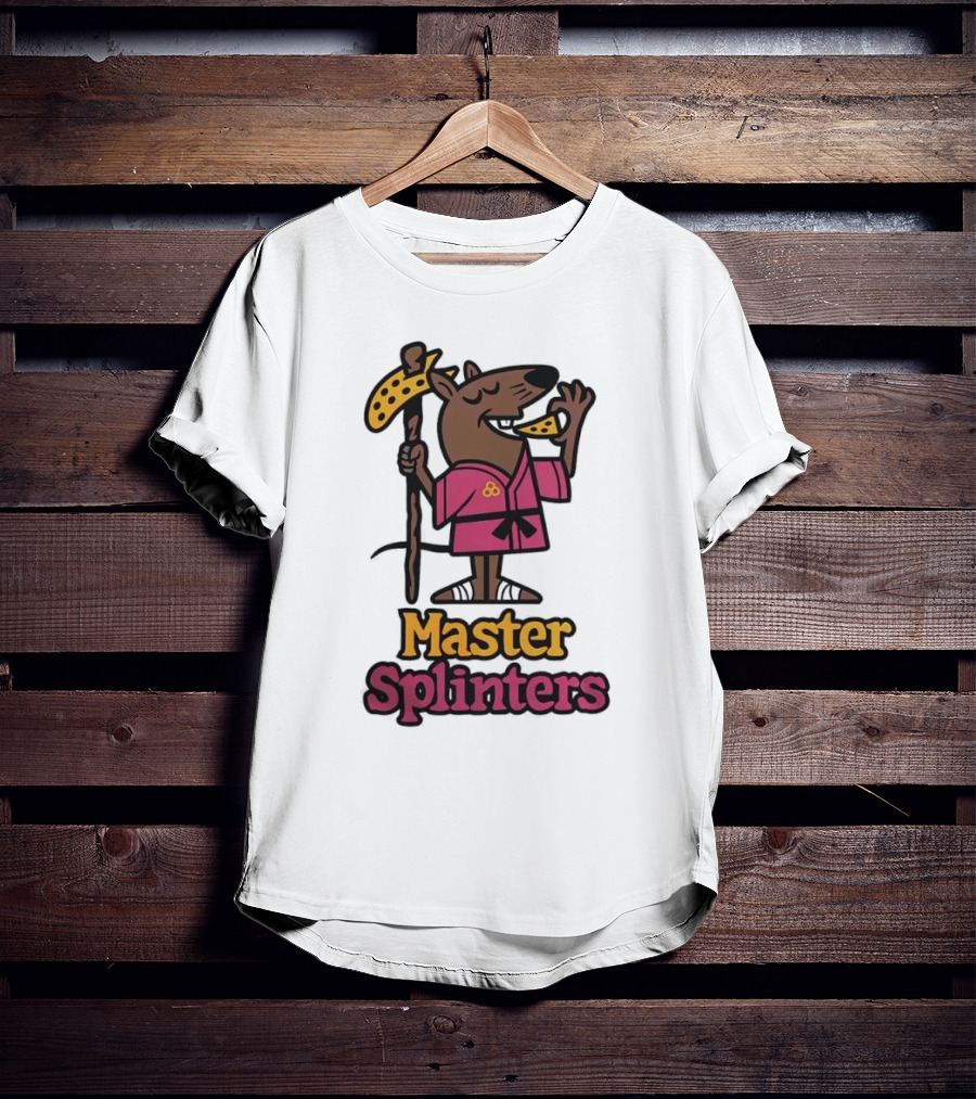 Master Splinters Pizza Slice Lover Ninja Rat T-Shirt